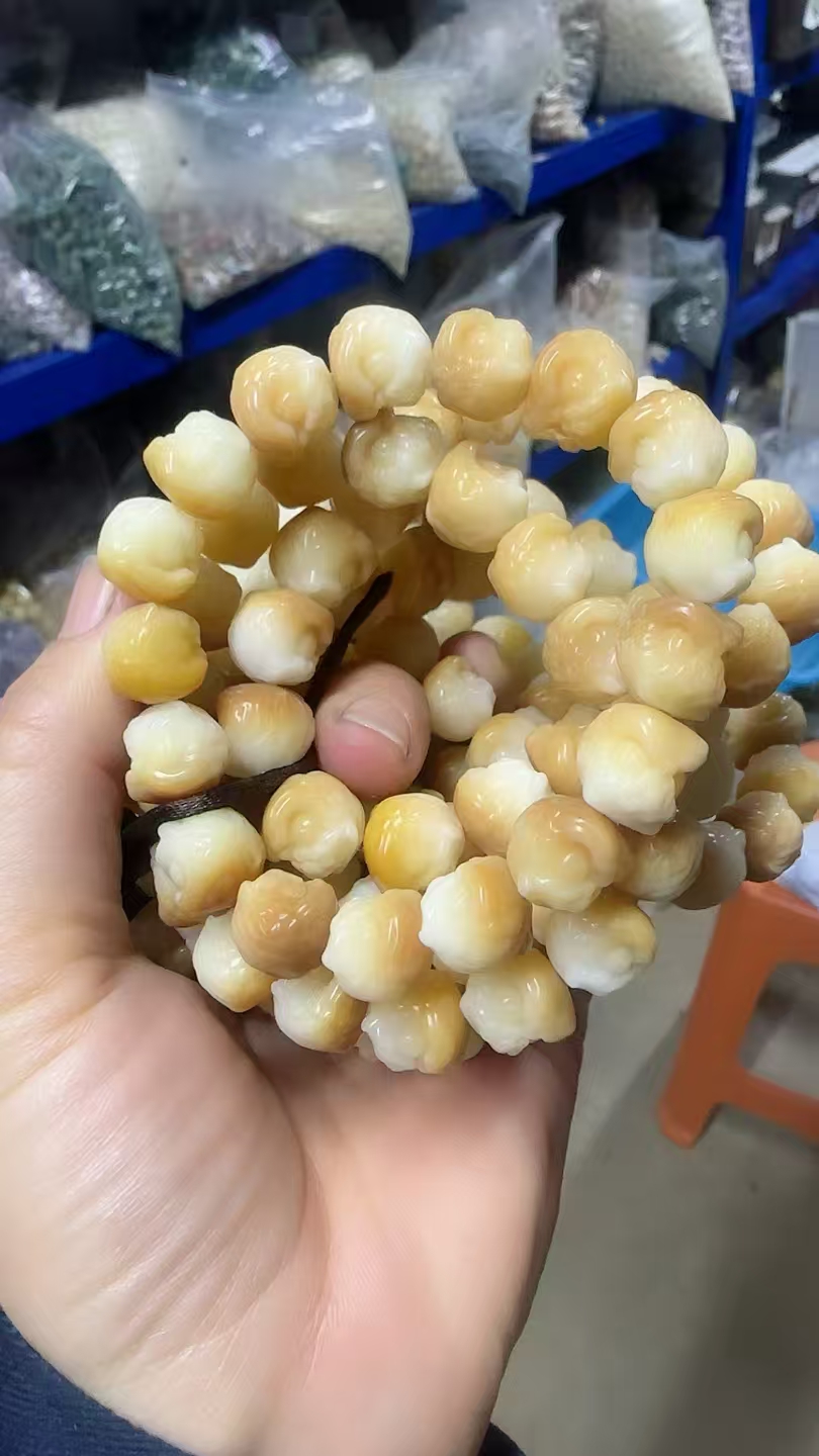 天然菩提根烤色醒狮串珠（12mm17个）