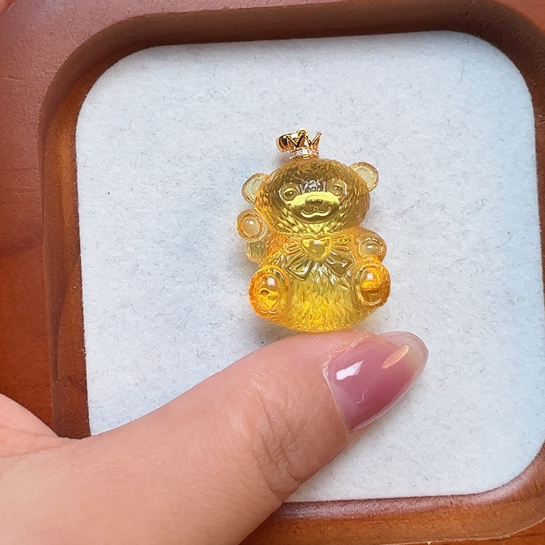 琥珀珠宝奇石未镶嵌冰*橙