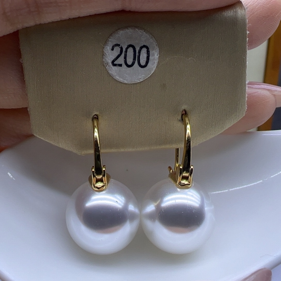 银S925镶嵌淡水珍珠耳饰