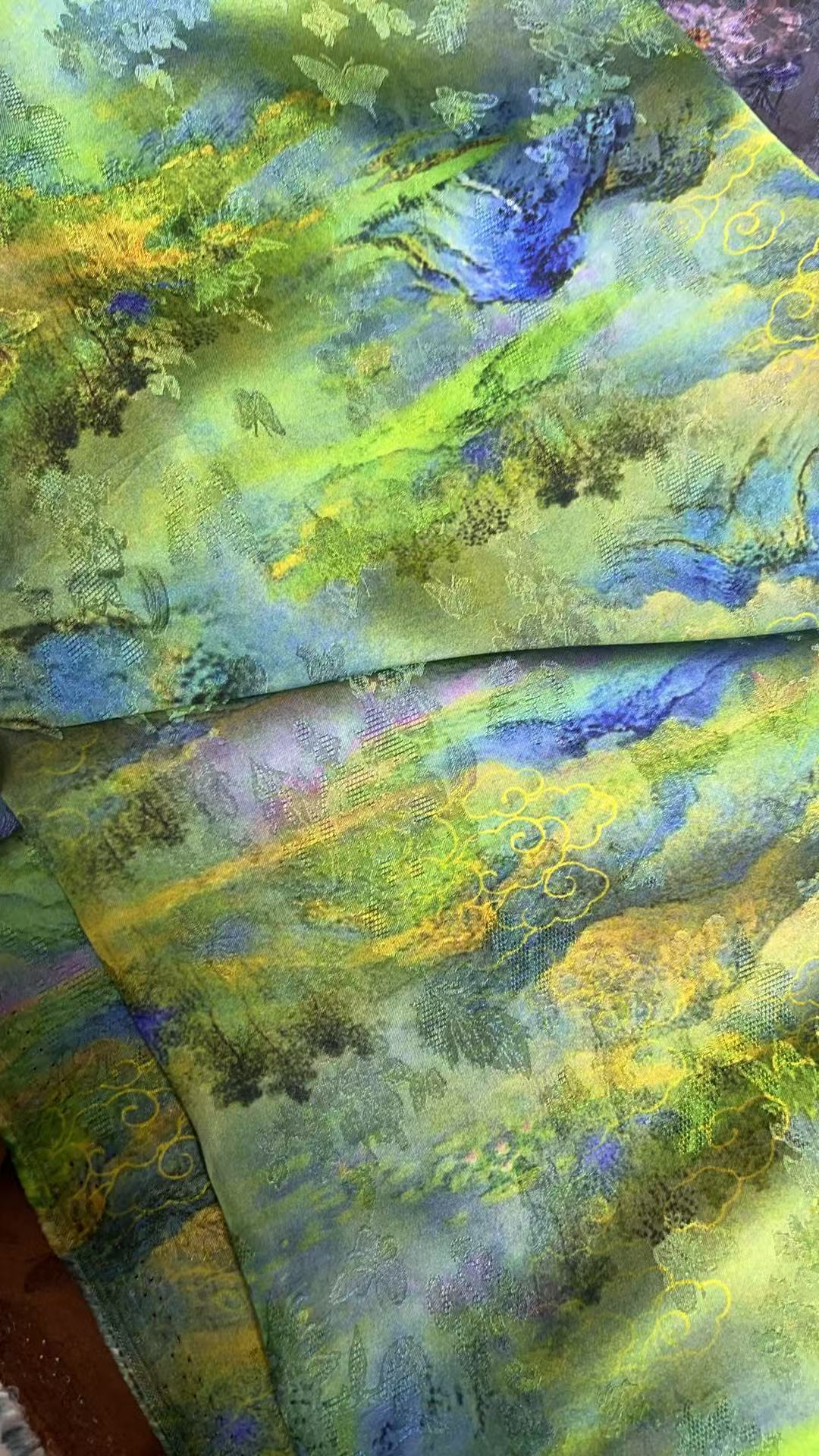 千里江山 1.2米  链接 布头 高清数码印花