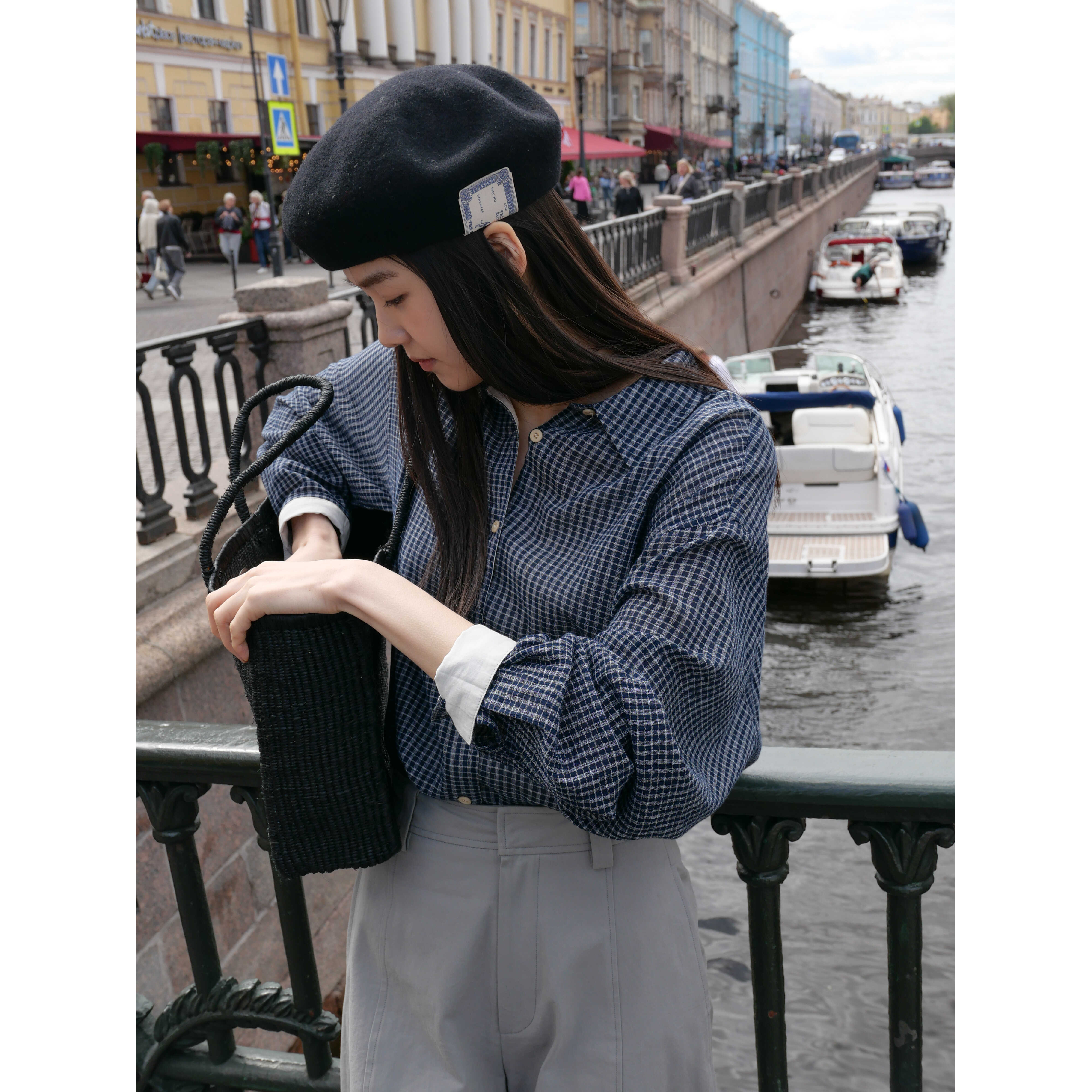 《新品上新》韩系格纹高级舒适感简约衬衫 01221