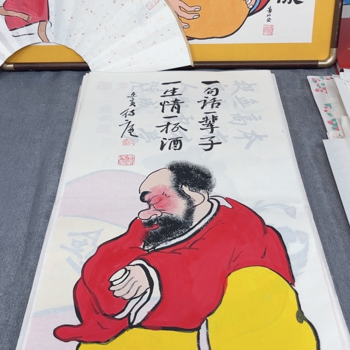 国画手绘禅意画一物一拍