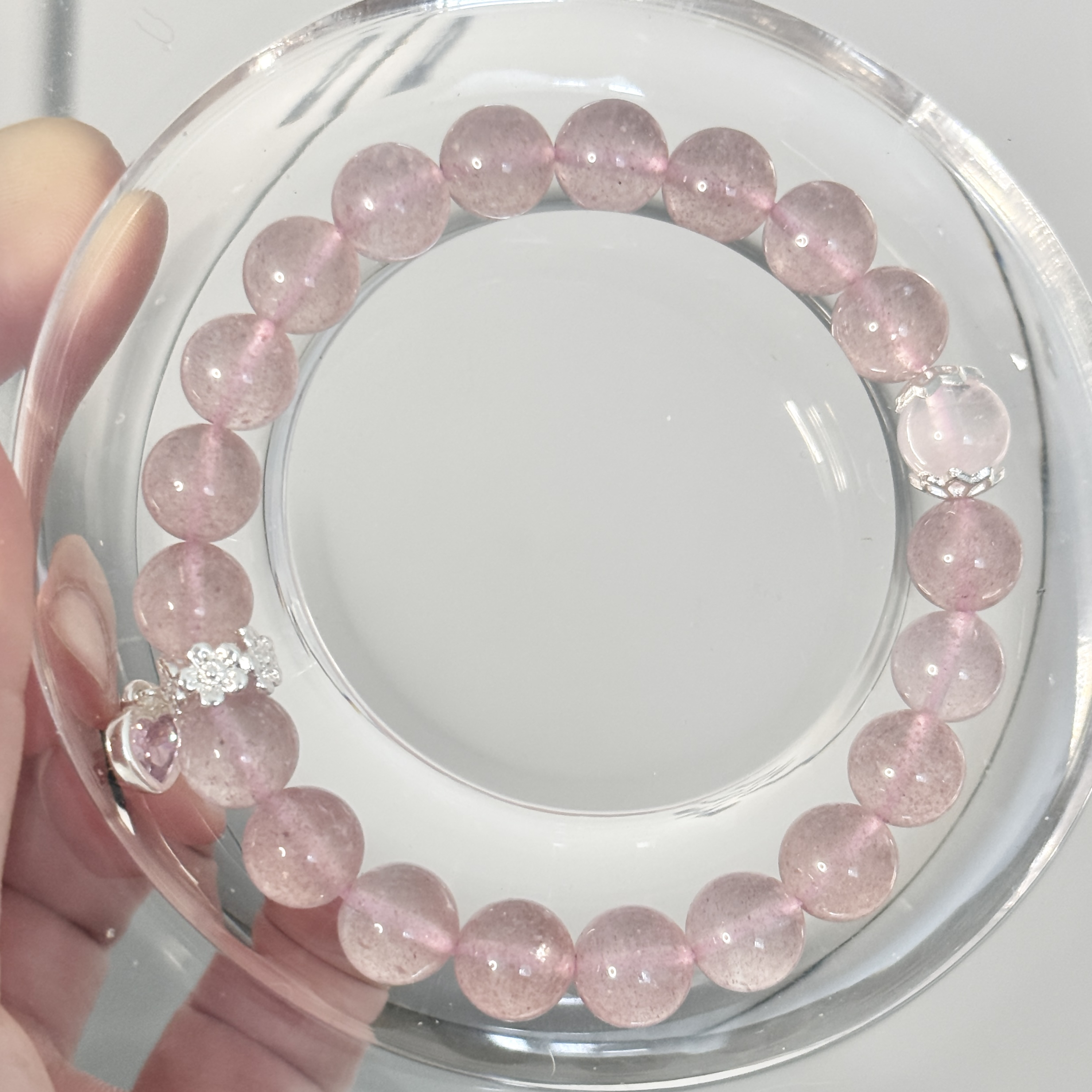 非金属仿水晶手链 粉晶治愈力全开，专治爱情内耗体质