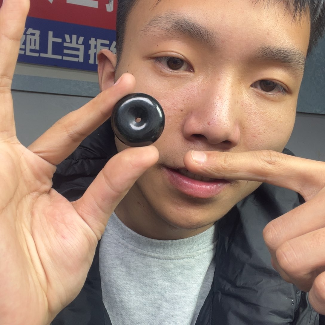 和田玉颈饰未镶嵌多样性新疆黑油青平安扣