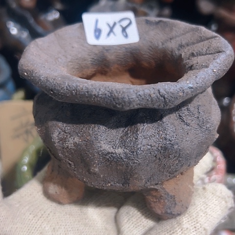 红陶粗陶花盆手工