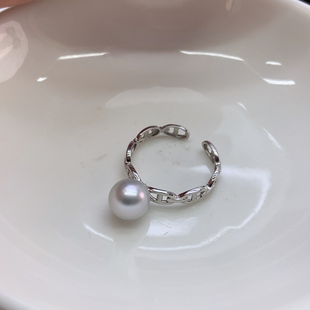 海水珍珠戒指银S925镶嵌