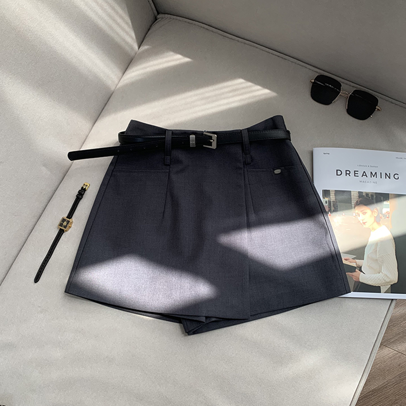 【南油溪溪】不规则设计层次感裤裙配腰带时尚洋气高腰半身裙802046