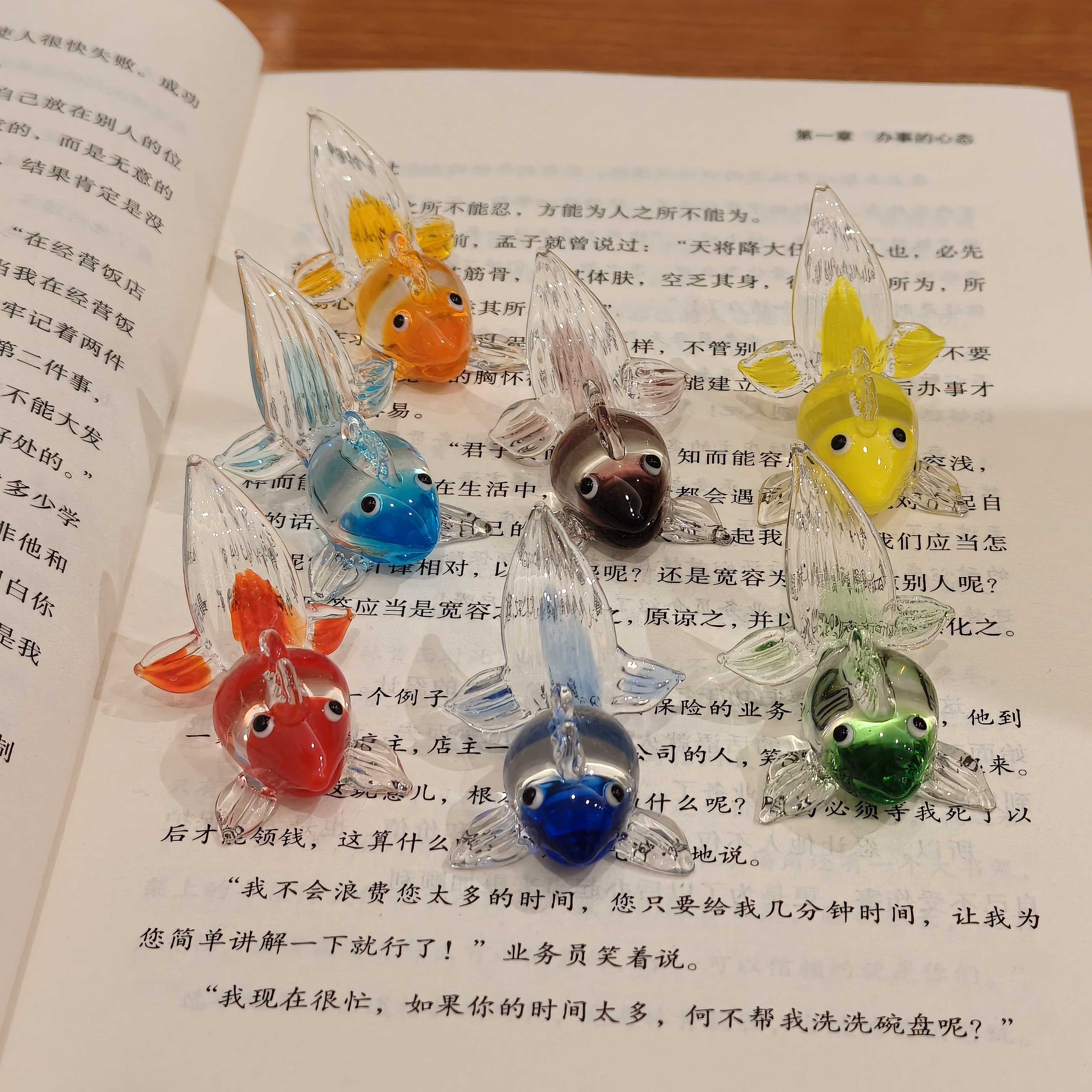小金鱼琉璃摆件可爱海洋鱼缸家居桌面创意装饰摆件治愈系卡通