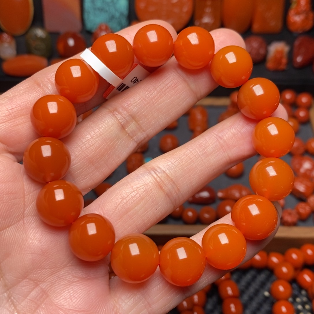 南红玛瑙无裂手串未镶嵌