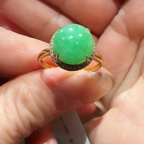 翡翠18K金镶嵌戒指