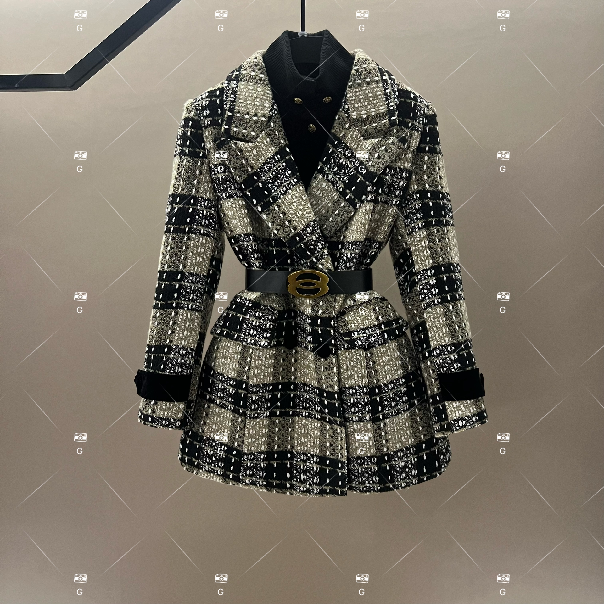 【娜娜】秋冬气质小香风设计师中长款羽绒服轻奢女 GS-57599