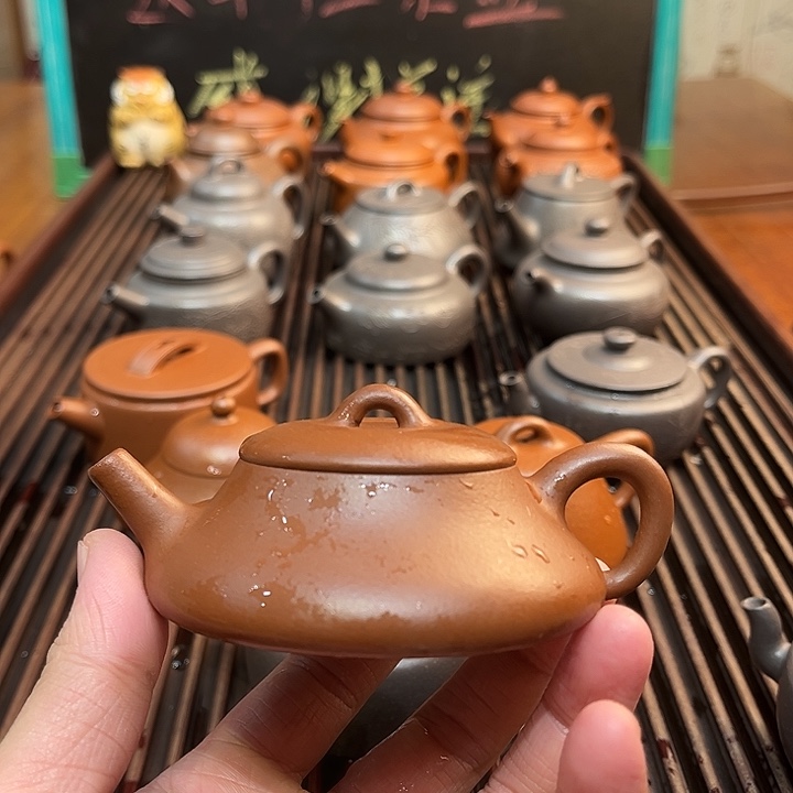 紫砂茶壶用****3黄龙山紫泥 饮瓢115cc