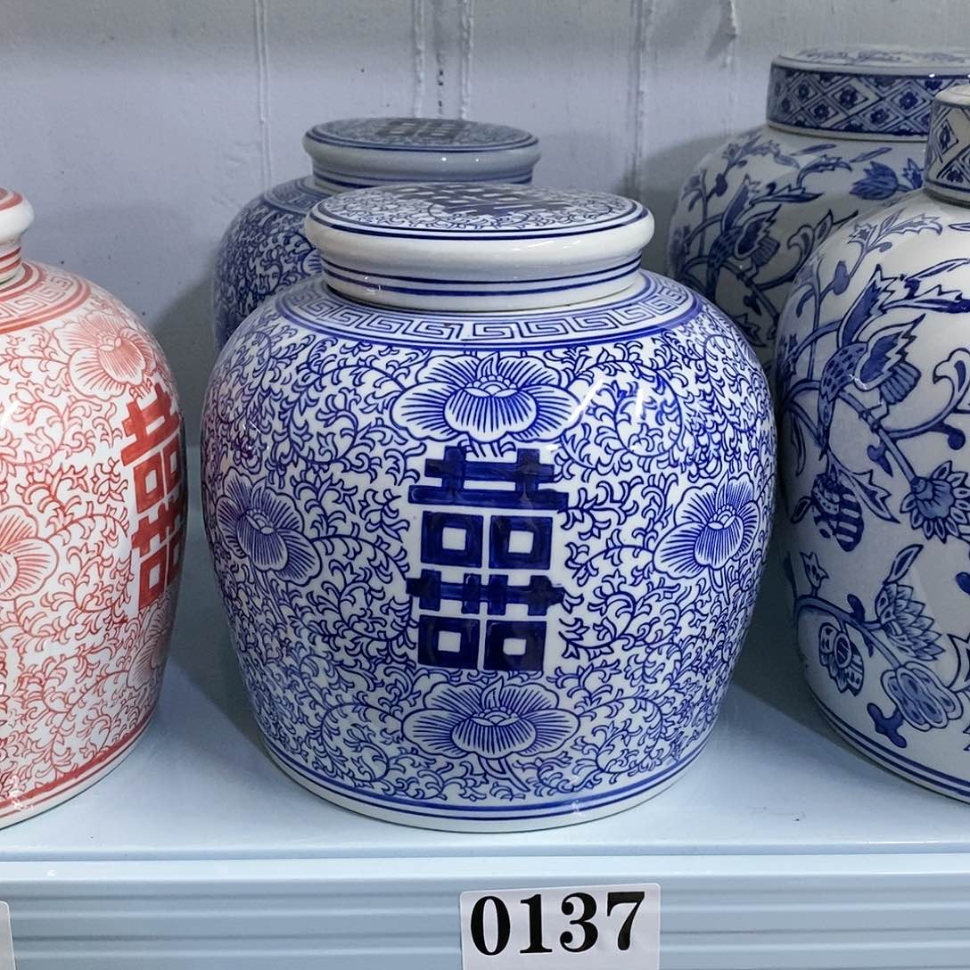 【闪购商品】摆件双喜糖罐瓷器…………………………