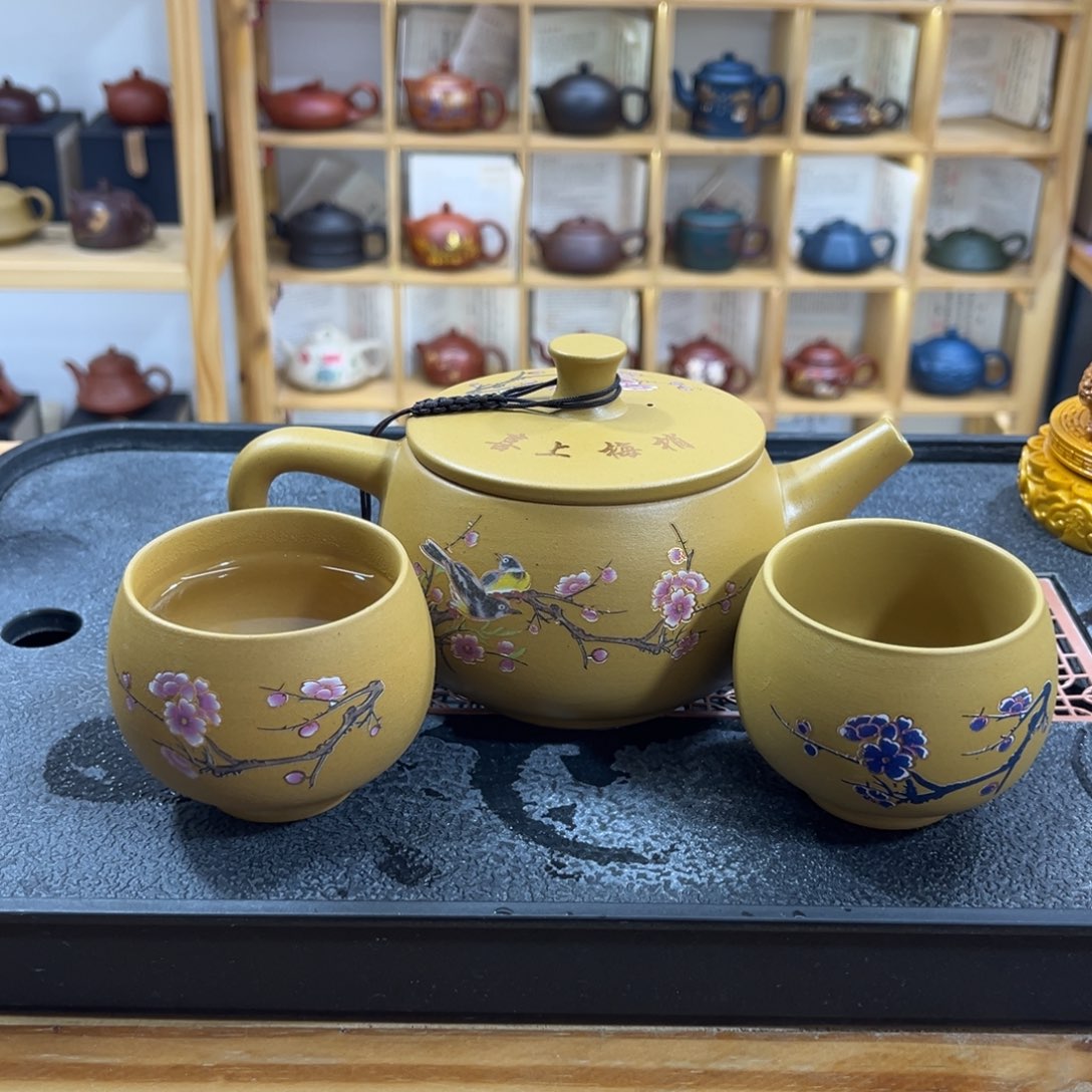 紫砂紫砂350ml喜上眉梢汉瓦（一壶两杯）