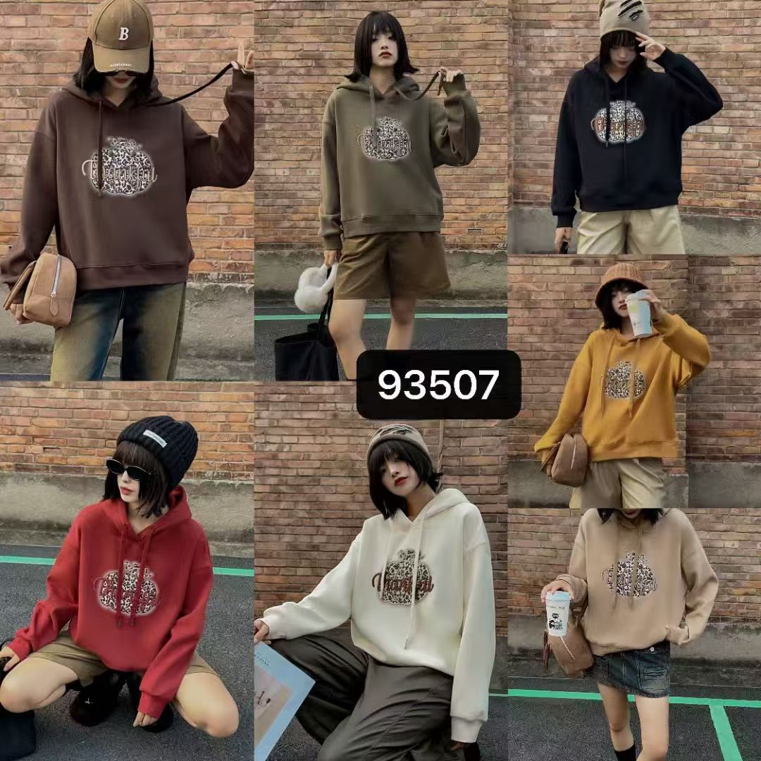 YANGSHANG 宽松插肩袖韩版时尚加绒连帽卫衣 DD3507