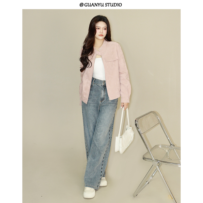 【早春搭配】春季立体分割线设计利落剪裁高级格调牛仔裤DM24386