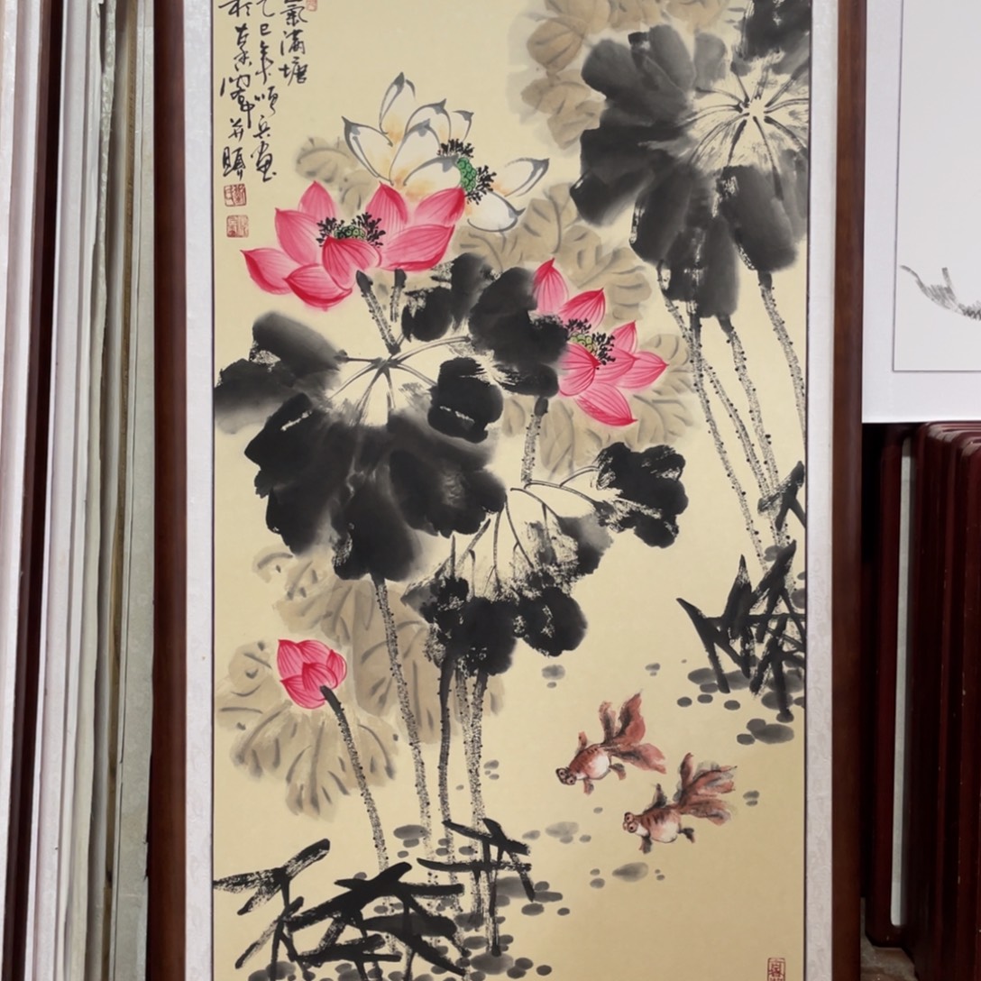 国画带框尺寸63*123厘米
