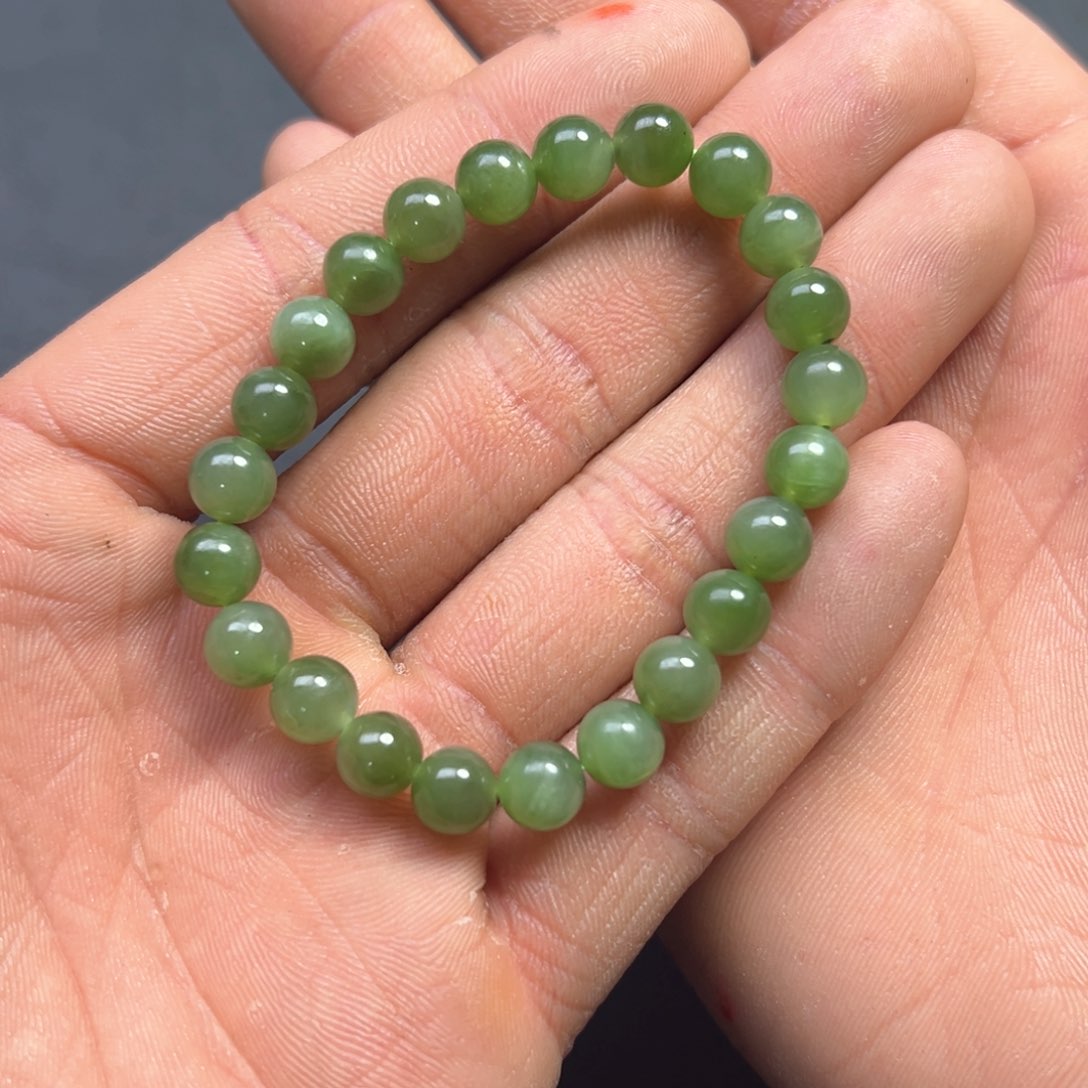 和田玉手串未镶嵌多样性拍一发一碧玉手串卡8