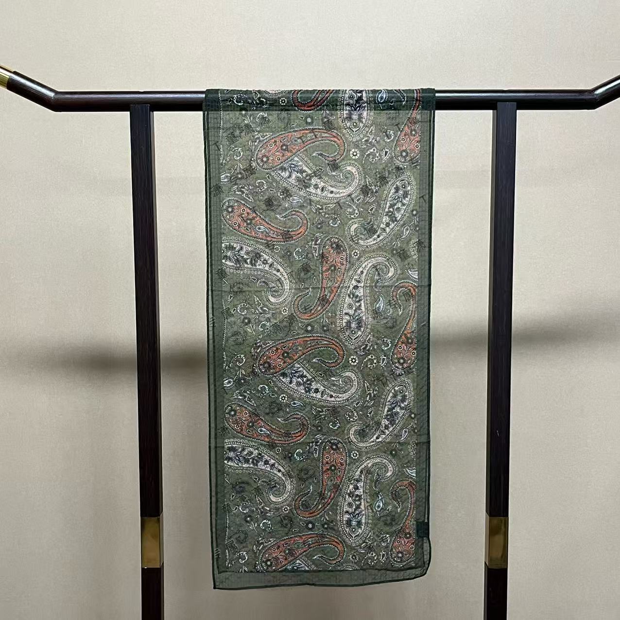 （原野腰果）新款皱皱纱30*150左右长巾围巾