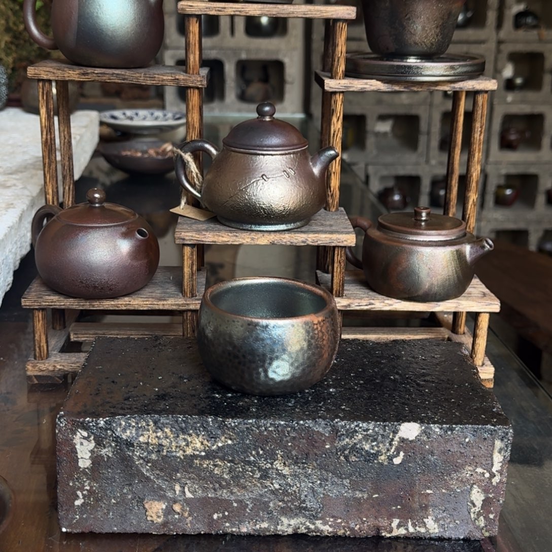 非遗建水紫陶柴烧茶具孤品