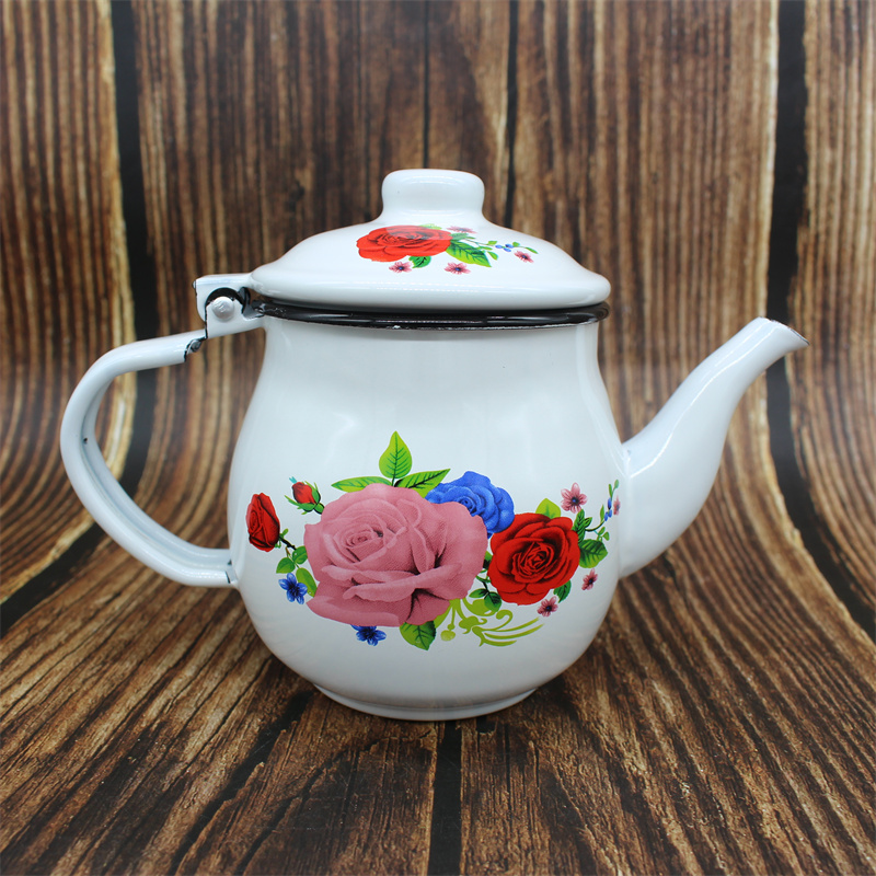 家用咖啡壶搪瓷油壶油罐油瓶调味瓶酱油壶醋壶带盖商用茶壶凉水壶