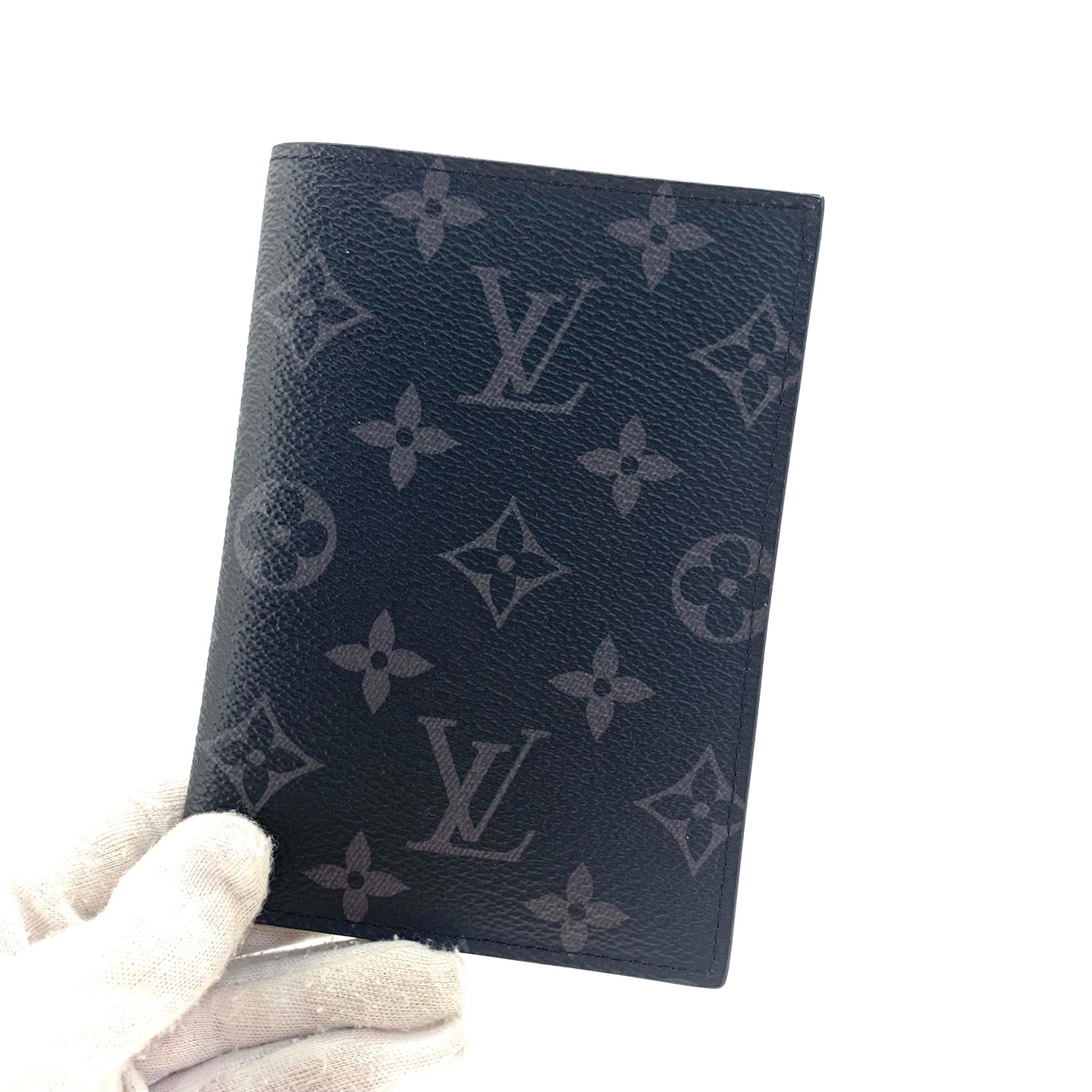 99新 LouisVuitton/路易威登 黑老花对折护照夹 尺寸14/10