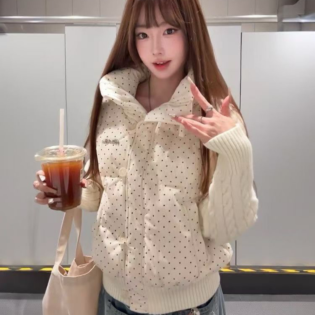 秋冬甜美少女款棉服外套保暖短款百搭