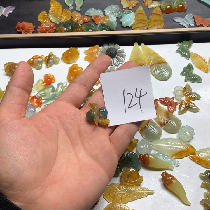 勿***忘蛇纹石玉合金耳钉