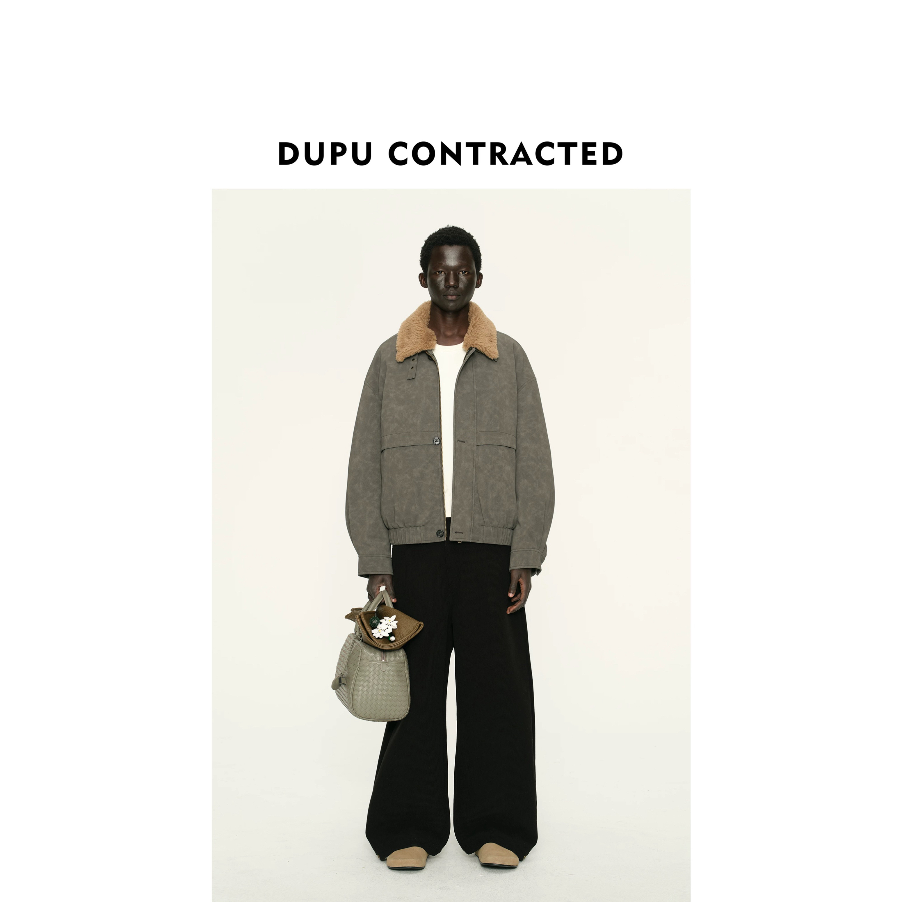 【DUPU】鹅绒系列/ 可拆卸羊毛领 哈林顿空军鹅绒羽绒服外套
