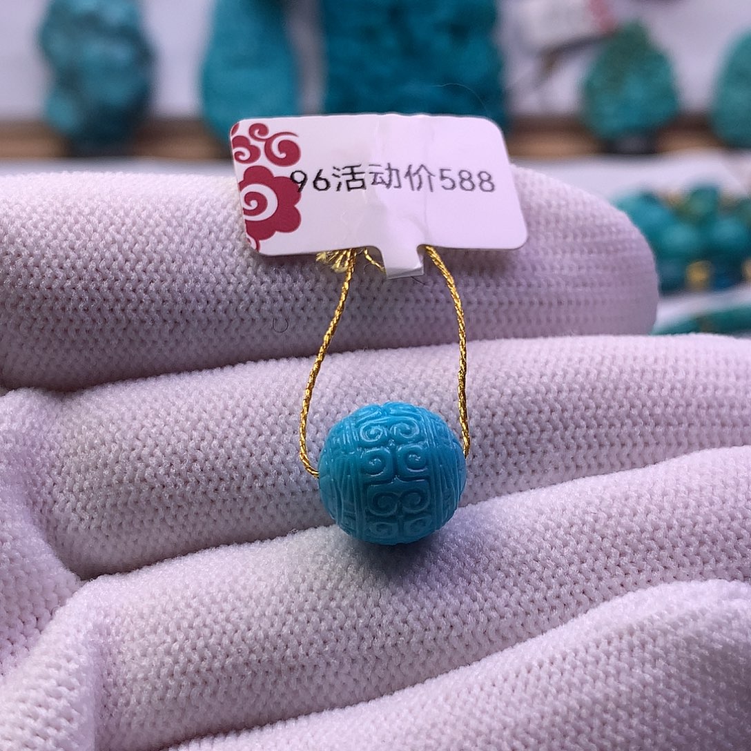 绿松石未镶嵌回纹10mm