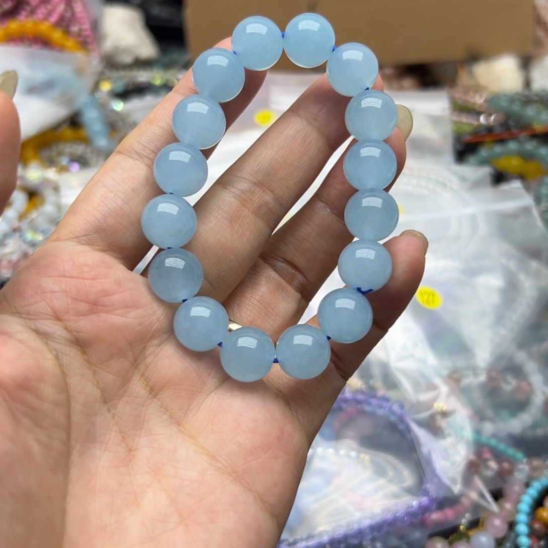 未镶嵌手链烟晶海蓝宝12