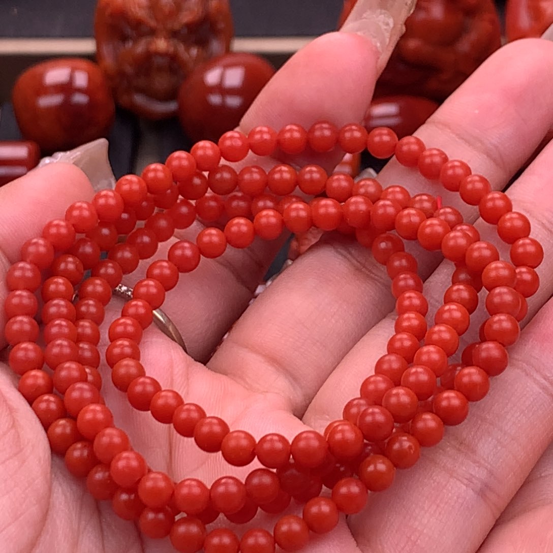 南红玛瑙南红保山货头佛珠4.6mm未镶嵌