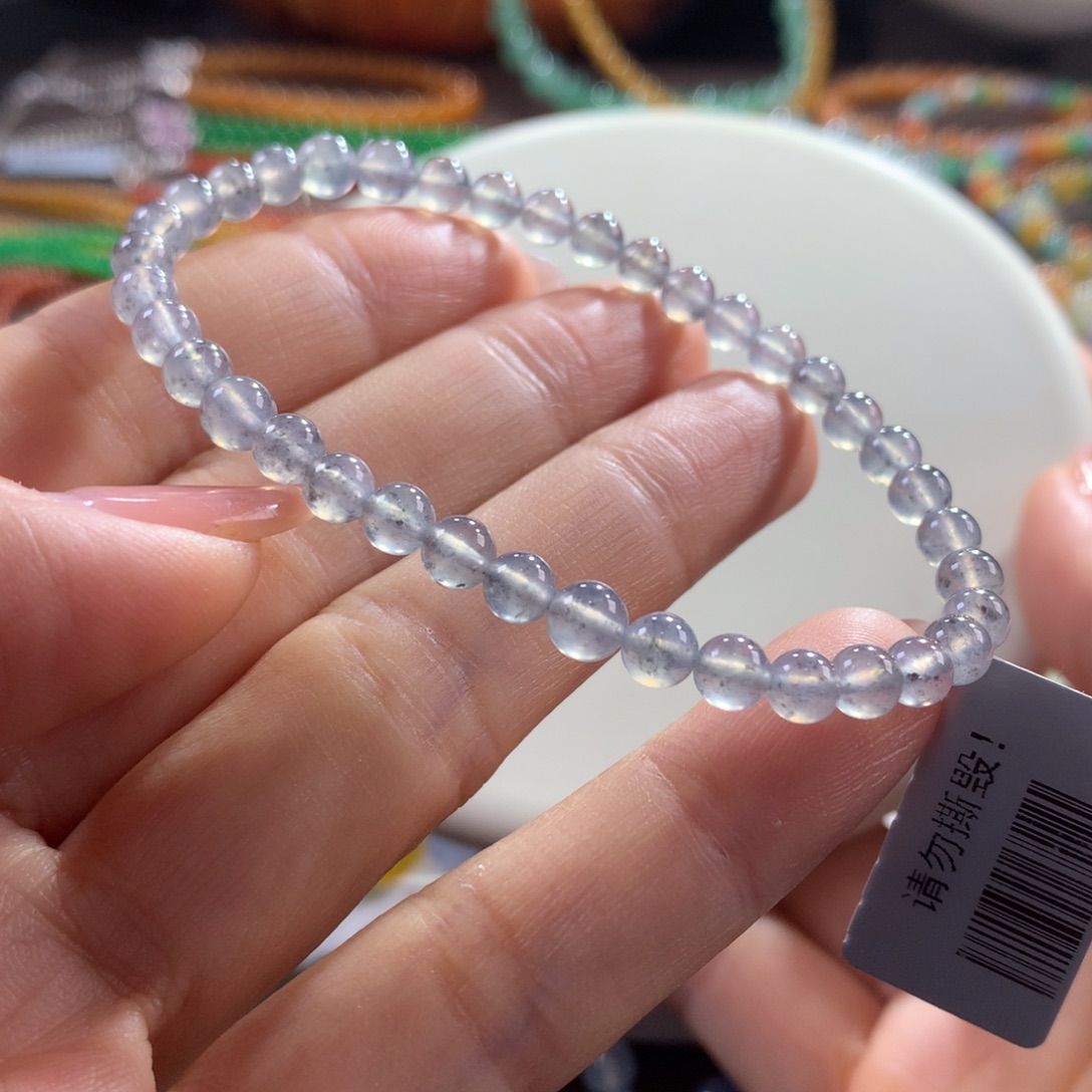 翡翠未镶嵌手链黑冰乌鸡卡4.7-5