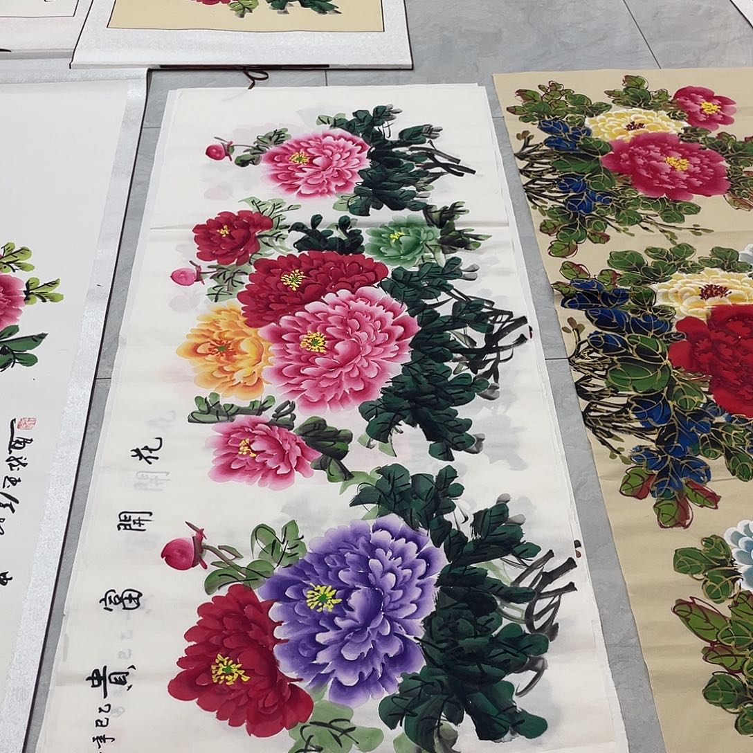 国画国画作品书法作品原稿小六尺牡丹