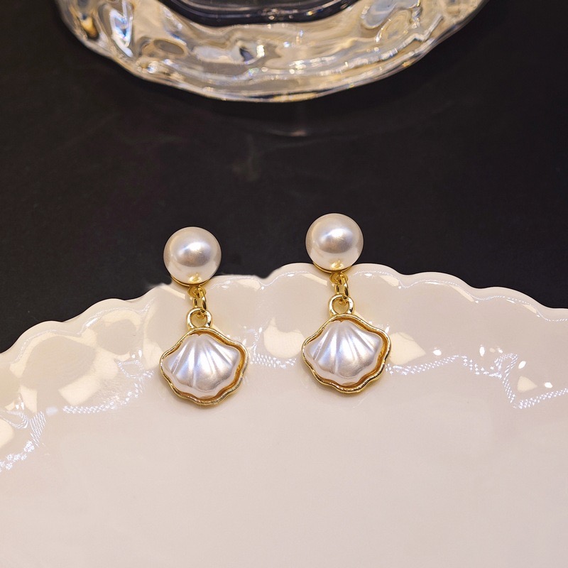 合金仿珍珠耳饰 01-61贝壳耳钉