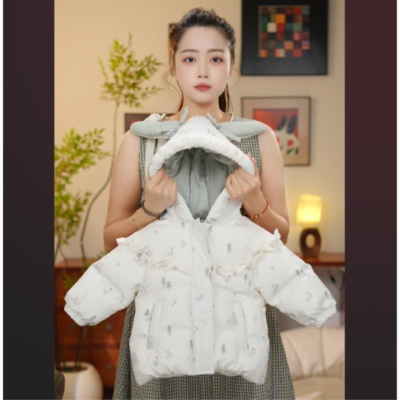 【YN童品】白鸭绒羽绒服冬季女宝加厚印花保暖甜美时尚