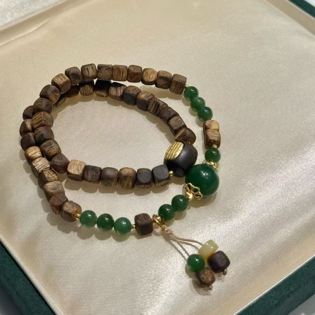 天然和田碧玉双圈手串