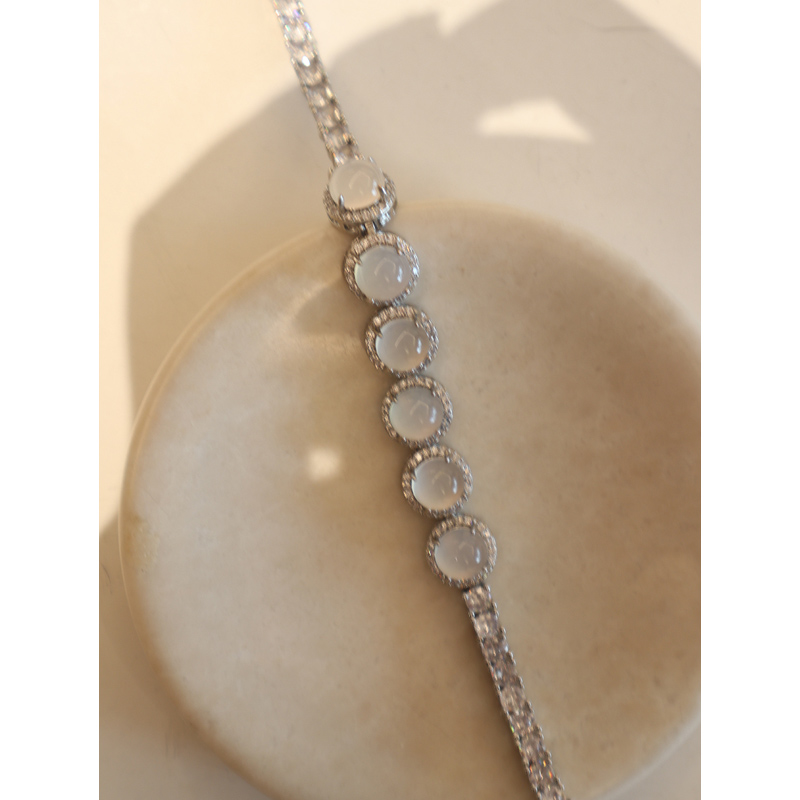 铜合金合成锆石手链 复古镶钻宝石经典通勤款手链 P0040