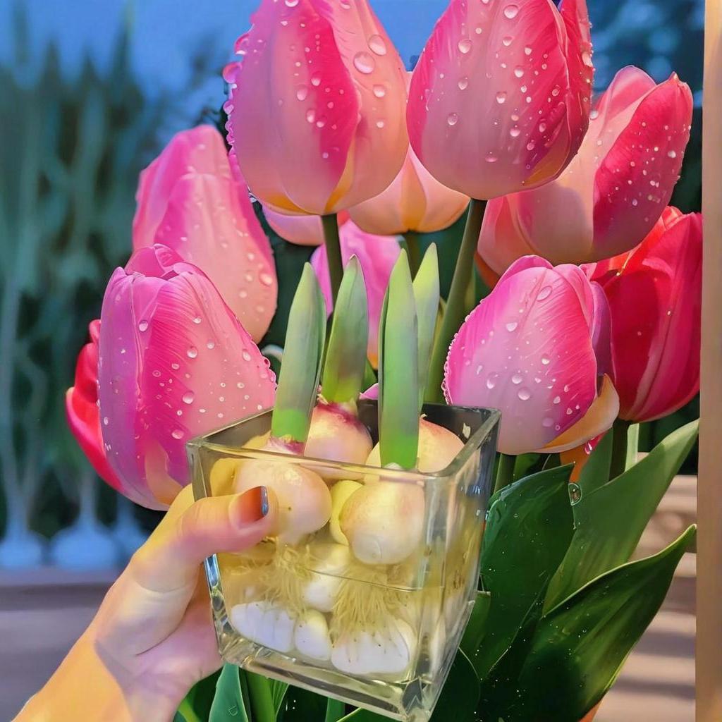 水培郁金香郁金香种球盆栽成活带芽阳台种植开花种子四季多年生