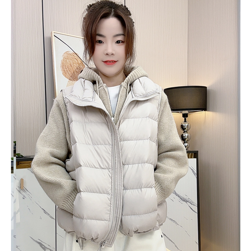 小个子定制2025马甲型立领冬季女极简风羽绒马夹短款加厚无袖百搭