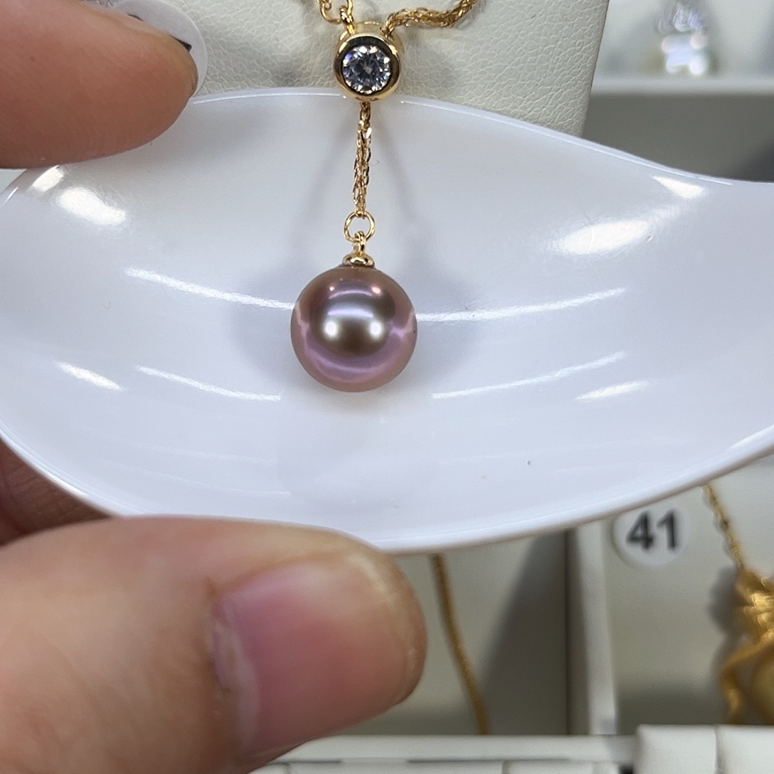 银S925镶嵌淡水珍珠颈饰