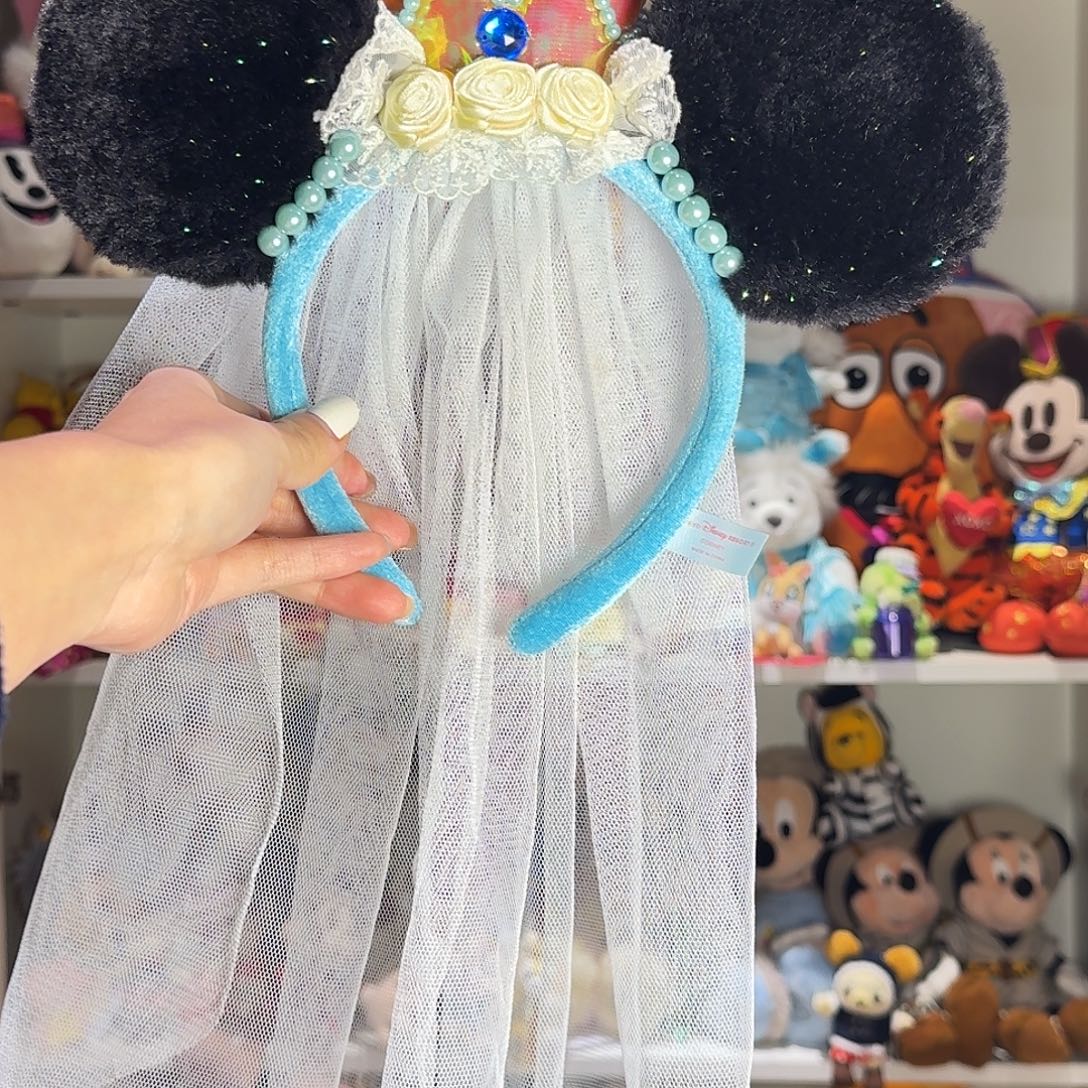 毛绒米妮头纱发箍