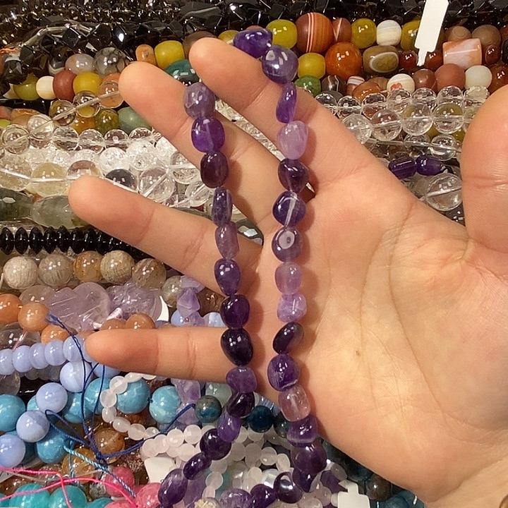 紫晶珠宝半成品银S925镶嵌乌拉圭紫水晶糖豆