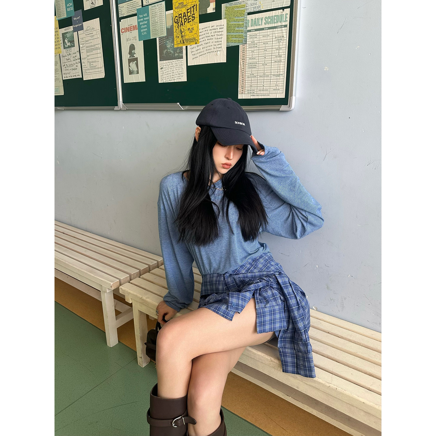 ANDAHALF 品牌 26春夏季 格纹衬衫连衣裙包臀修身性感裙子 SOLSOL