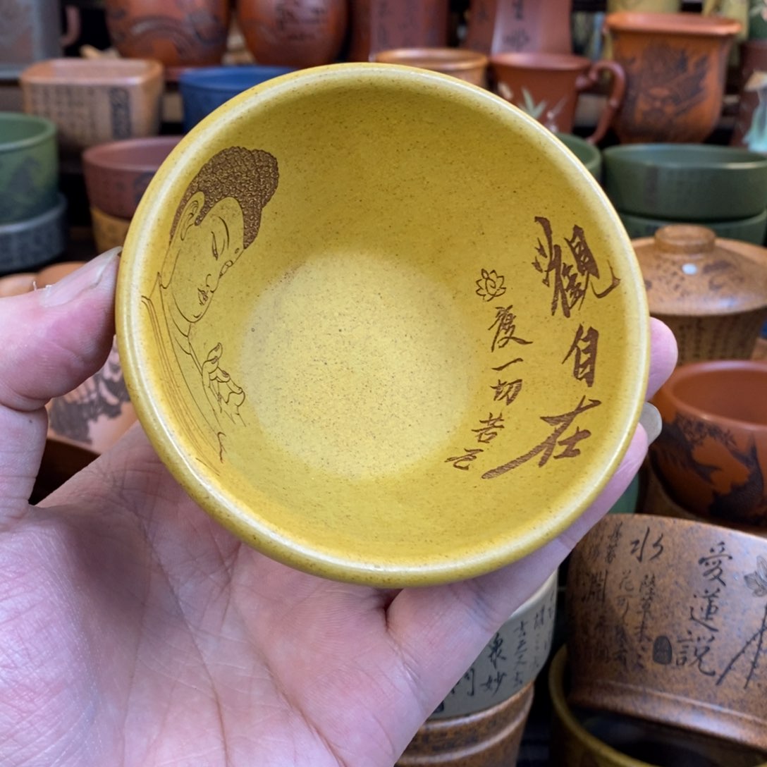 紫砂杯子宜兴全手工紫砂杯