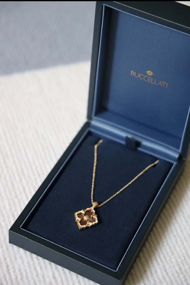 未使用 BUCCELLATI/布契拉提 红金珐琅Opera项链 25年 16946315