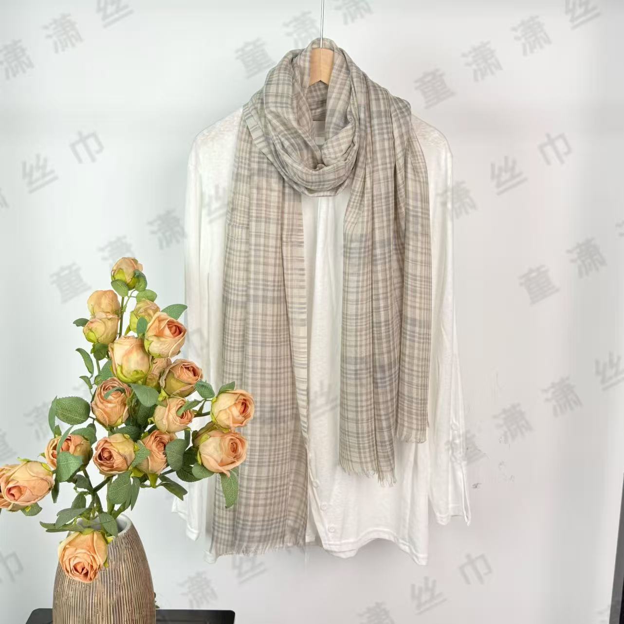 （海盐杏格）戒指绒95*200左右长巾