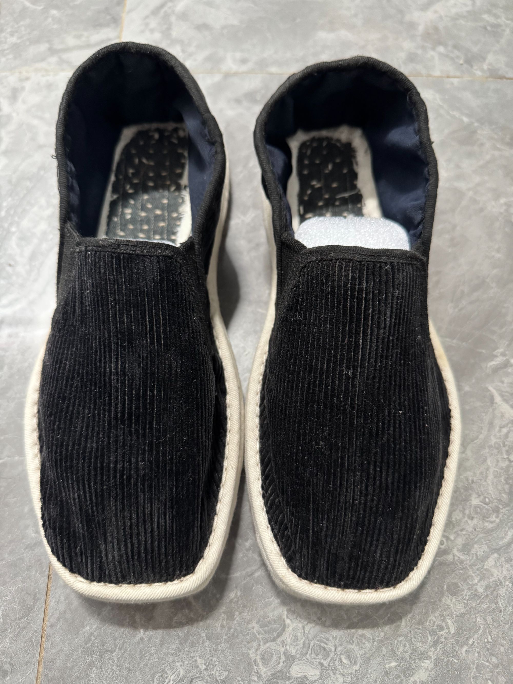 中国风刺绣套筒方头千层底布鞋传统老北京布鞋舒适