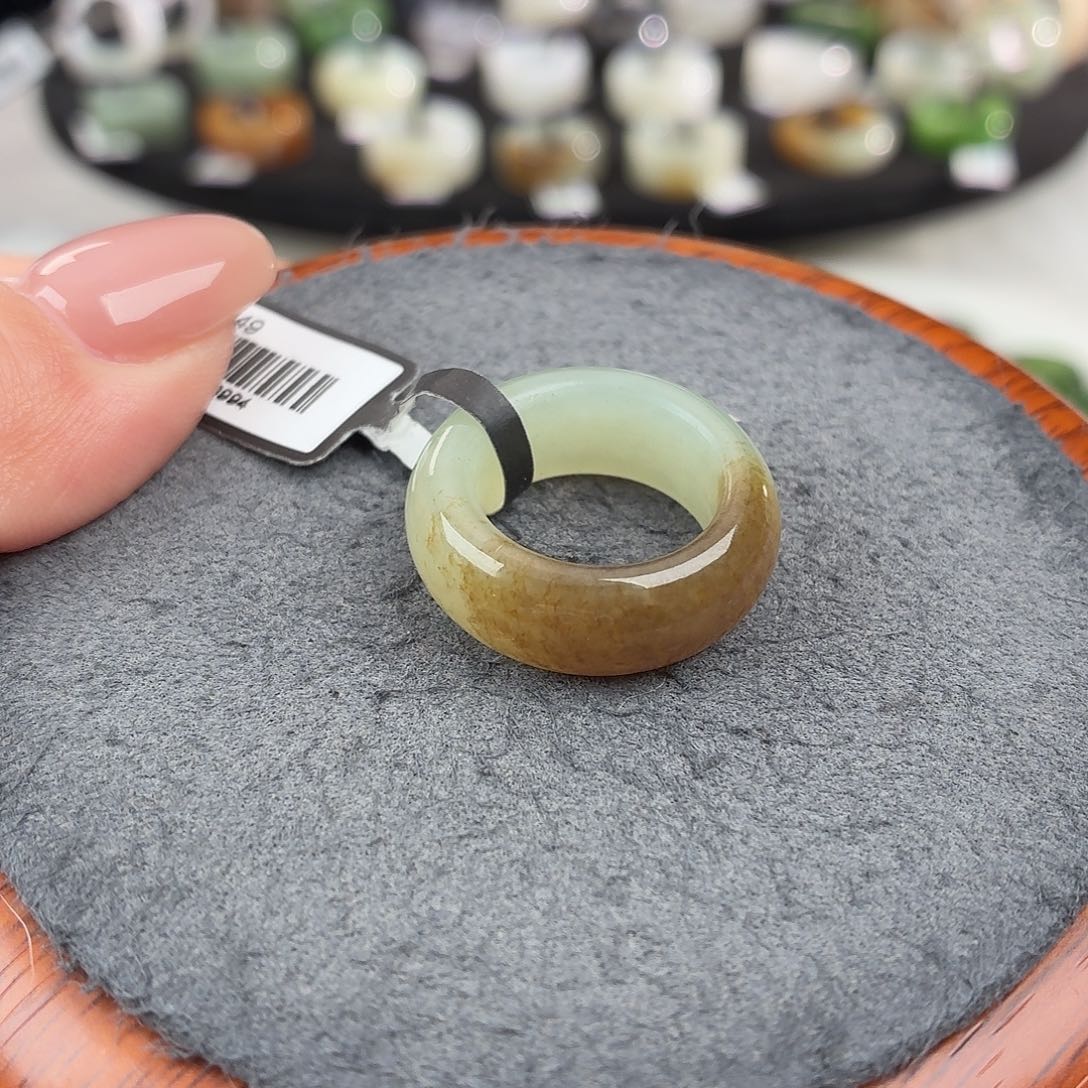 和田玉未镶嵌戒指S63一口糖轮胎15.4