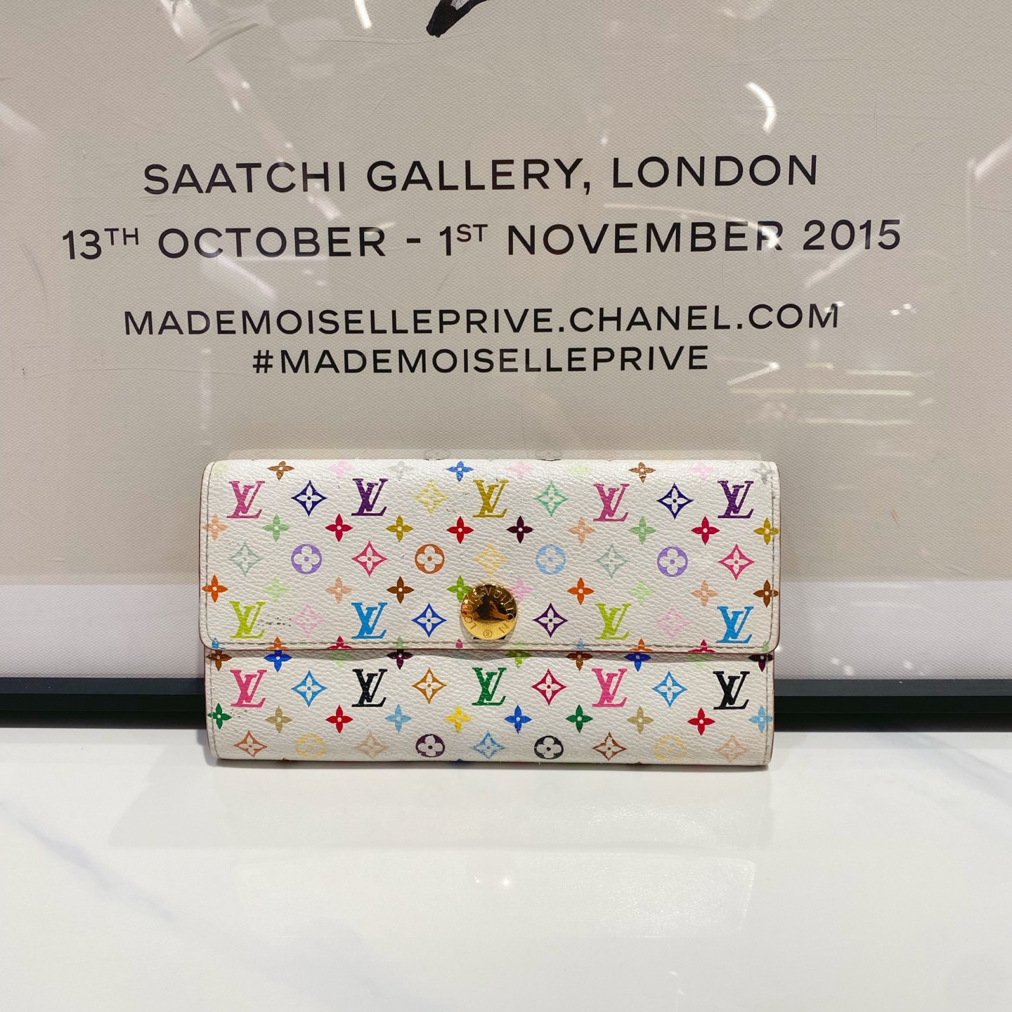 99新 LouisVuitton/路易威登 lv白三彩钱包（14116）